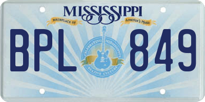 MS license plate BPL849