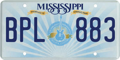 MS license plate BPL883