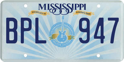 MS license plate BPL947