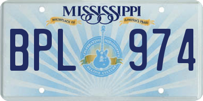 MS license plate BPL974