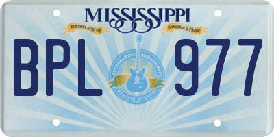 MS license plate BPL977