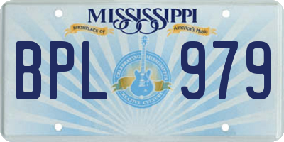 MS license plate BPL979