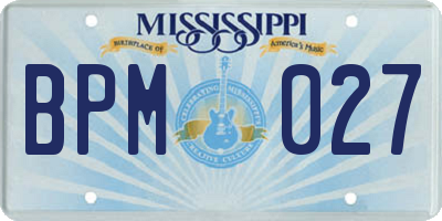 MS license plate BPM027