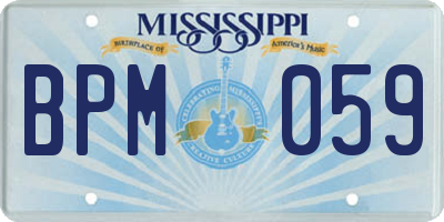 MS license plate BPM059