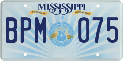 MS license plate BPM075