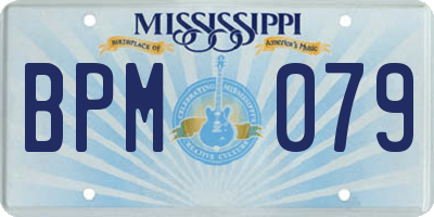 MS license plate BPM079