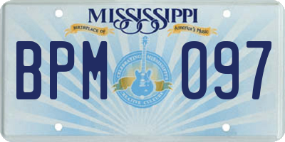 MS license plate BPM097