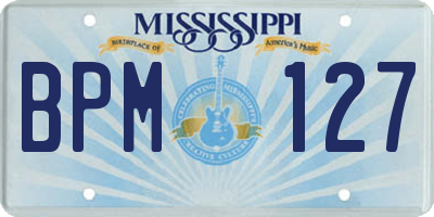 MS license plate BPM127