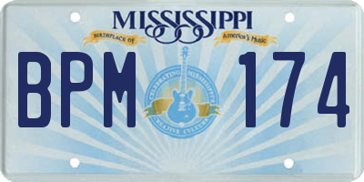 MS license plate BPM174