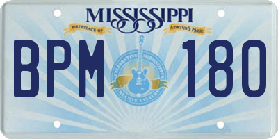 MS license plate BPM180