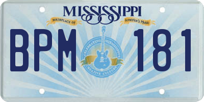 MS license plate BPM181