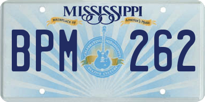 MS license plate BPM262