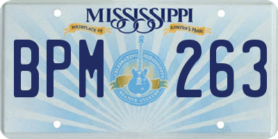 MS license plate BPM263