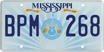 MS license plate BPM268