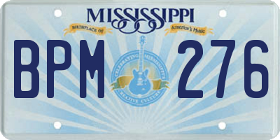 MS license plate BPM276
