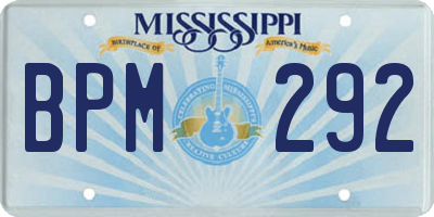MS license plate BPM292