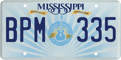 MS license plate BPM335