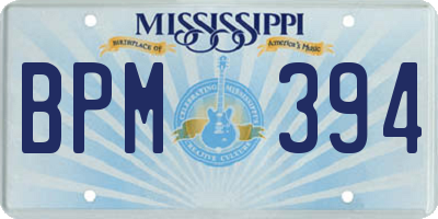 MS license plate BPM394