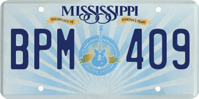 MS license plate BPM409