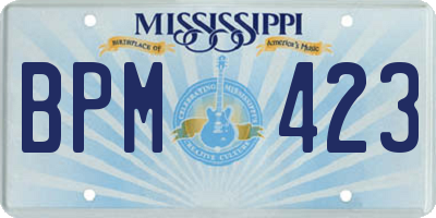 MS license plate BPM423