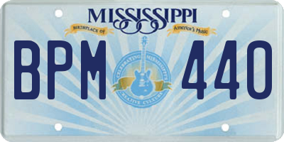 MS license plate BPM440