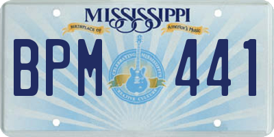 MS license plate BPM441