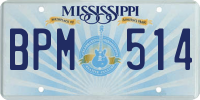 MS license plate BPM514