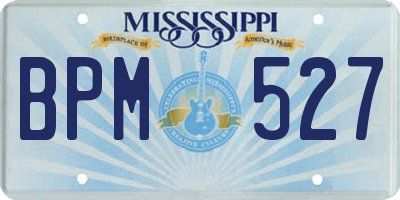 MS license plate BPM527