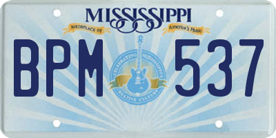 MS license plate BPM537