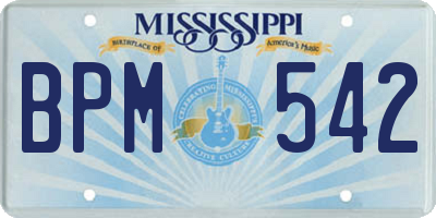 MS license plate BPM542