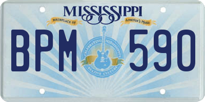 MS license plate BPM590