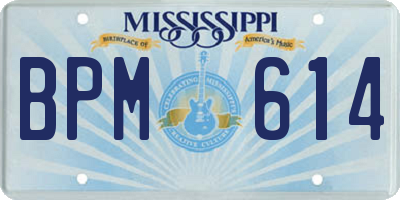 MS license plate BPM614