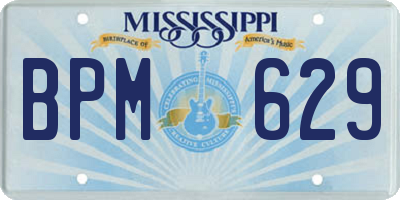 MS license plate BPM629