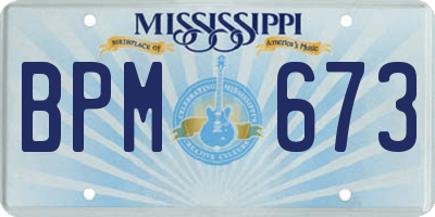 MS license plate BPM673