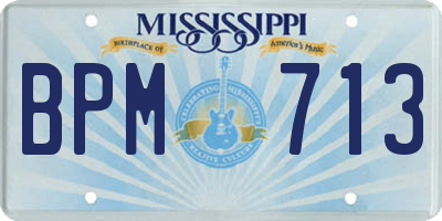 MS license plate BPM713