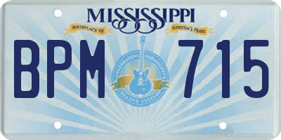 MS license plate BPM715