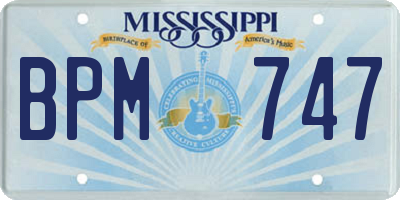 MS license plate BPM747