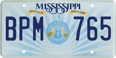 MS license plate BPM765