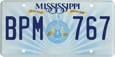 MS license plate BPM767