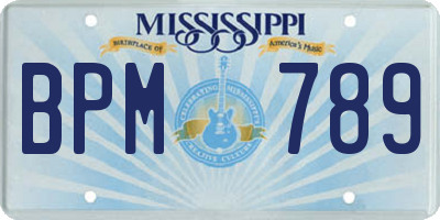 MS license plate BPM789