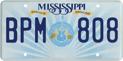 MS license plate BPM808