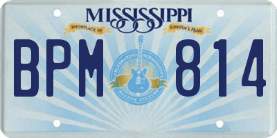 MS license plate BPM814