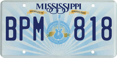 MS license plate BPM818