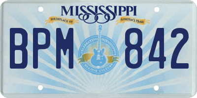 MS license plate BPM842