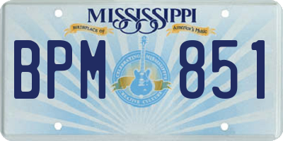 MS license plate BPM851