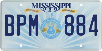 MS license plate BPM884