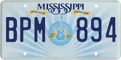 MS license plate BPM894