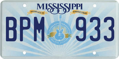 MS license plate BPM933