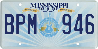 MS license plate BPM946
