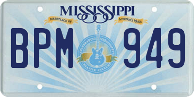 MS license plate BPM949